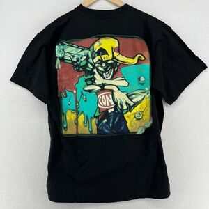 CONART Shirt Mens L 1997 Retro Graffiti Gun Boy Skate Rap Cotton Black USA VTG